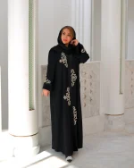 عبای آستین بژ طرح جلو جقه