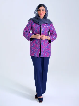 کت ژاکارد ترک بنفش