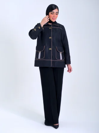 کت موجی درختی طرح قاب سبز