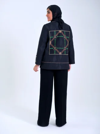 کت موجی درختی طرح قاب سبز