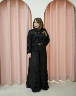 کت قلاب بافی مشکی مخمل