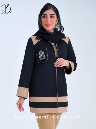 مانتو گلدوزی نخودی طرح اسب