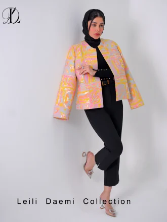 کت کراپ ژاکارد بهاری