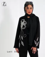 کت کرپ جواهر دوزی طرح گل و برگ