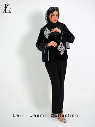 کت مخمل طرح اسلیمی خطی