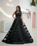 پیراهن ماکسی ساتن فرشته مشکی