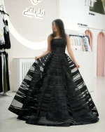 پیراهن ماکسی ساتن فرشته مشکی