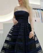 پیراهن ماکسی ساتن فرشته سورمه ای