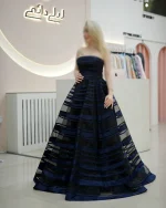 پیراهن ماکسی ساتن فرشته سورمه ای