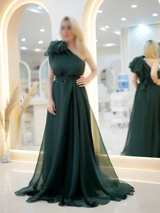 پیراهن حریر ماکسی پرنسس سبز