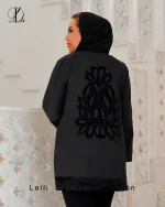 مانتو ژاکارد طرح قاب و گل پیچ