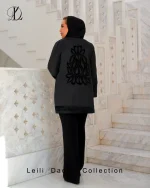 مانتو ژاکارد طرح قاب و گل پیچ