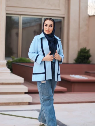 کت آبی پشت گلدوزی