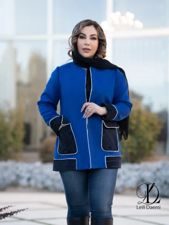 کت مخمل سوییت آبی طرح اسب