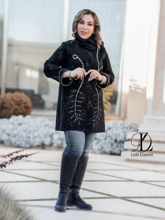 مانتو ژاکارد پتینه طرح برگ