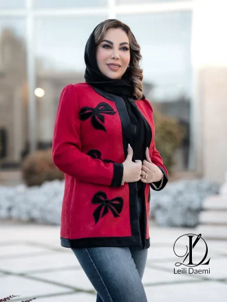 کت مخمل سوییت پاپیون قرمز