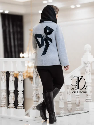 کت فوتر خاکستری پشت پاپیون