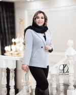 کت فوتر خاکستری پشت پاپیون