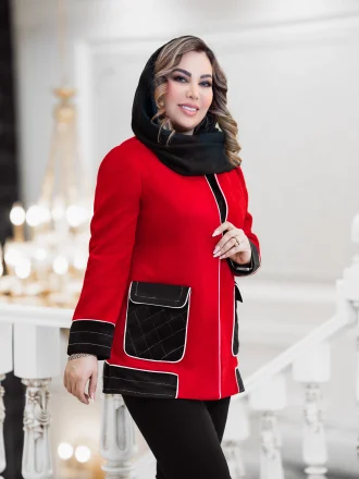 کت مخمل سوییت قرمز طرح اسب